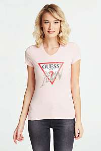 Guess púdrové tričko Icon Logo T-shirt