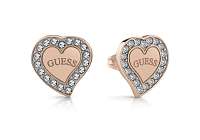 Guess rose gold náušnice Heart Warming