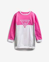 Guess ružové detské šaty Triangle Logo