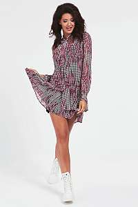 Guess šaty All Over Print Flounce Dress