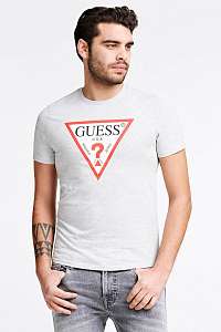 Guess sivé pánske tričko Triangle Logo