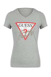 Guess sivé tričko Icon Logo T-shirt