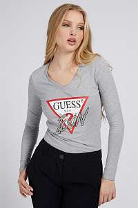 Guess sivé tričko Icon Logo T-shirt applications