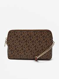 Hnedá dámska vzorovaná crossbody kabelka DKNY