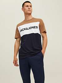 Hnedé a modré tričko Jack & Jones