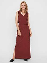 Hnedé basic maxišaty VERO MODA Rebecca