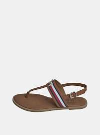Hnedé dámske kožené sandále Tommy Hilfiger