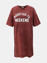 Hnedé šaty s potlačou Noisy May Weekend