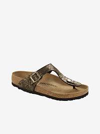 Hnedé vzorované žabky Birkenstock Gizeh