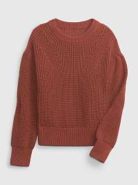 Hnedý dievčenský pletený sveter