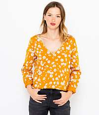 Horčicovej kvetované tričko Camaieu