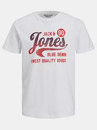 Jack & Jones biele pánske tričko Hags s potlačou