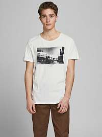 Jack & Jones biele pánske tričko Nobody