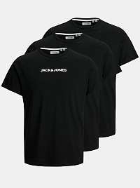 Jack & Jones čierne 3 pack tričko Crain