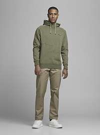 Jack & Jones khaki pánska mikina Ponn s kapucňou