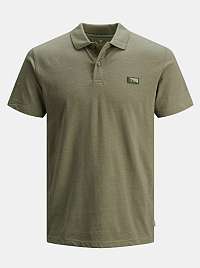 Jack & Jones khaki polo tričko Schultz