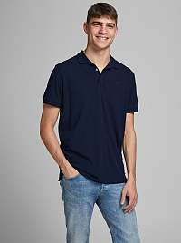 Jack & Jones modré pánske polo tričko