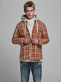 Jack & Jones oranžové kockovaná košeľa