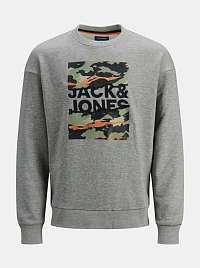 Jack & Jones sivé pánska mikina Cameron