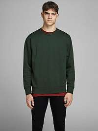 Jack & Jones zelené pánska mikina Soft basic