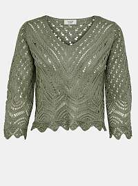 Jacqueline de Yong zelené cropped sveter