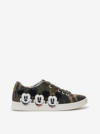 Kaki dámske tenisky Desigual Cosmic Mickey