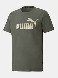Khaki pánske tričko s potlačou Puma