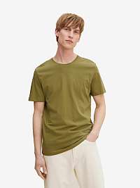Khaki pánske základné tričko Tom Tailor
