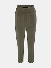 Khaki skrátené nohavice VERO MODA