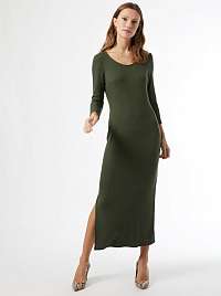 Khaki svetrové maxišaty Dorothy Perkins