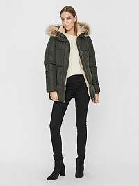 Khaki zimná prešívaná bunda VERO MODA Finley