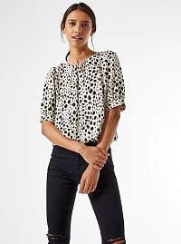 Krémová vzorovaná krátka blúzka Dorothy Perkins