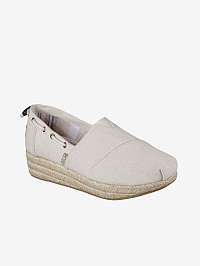 Krémové dámske espadrilky na platforme Skechers