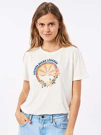 Krémové dámske tričko s potlačou Rip Curl