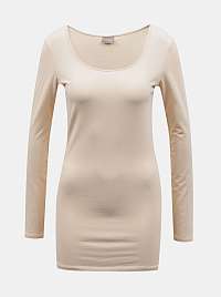 Krémové dlhé basic tričko VERO MODA