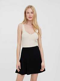 Krémové rebrované basic tielko VERO MODA Glory