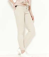Krémové skinny fit nohavice Camaieu