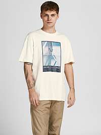 Krémové tričko s potlačou Jack & Jones