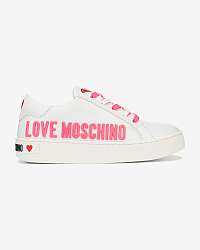Love Moschino biele kožené tenisky