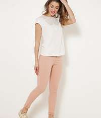 Marhuľové skrátené skinny fit nohavice CAMAIEU