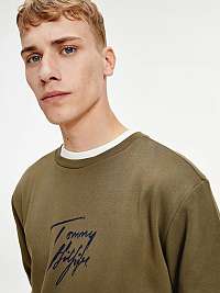 Mikiny bez kapuce pre mužov Tommy Hilfiger - kaki