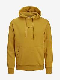 Mikiny s kapucou pre mužov Jack & Jones - horčicová