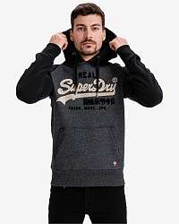 Mikiny s kapucou pre mužov Superdry - čierna, sivá