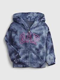 Modrá dievčenskú mikina GAP Logo tie-dye hoodie GAP