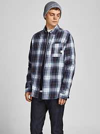 Modrá kockovaná košeľa Jack & Jones Owen