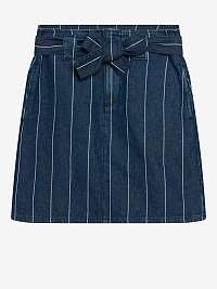 Modrá pruhovaná krátka rifľová sukňa so zaväzováním ORSAY