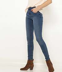 Modré dámske džínsy skinny fit CAMAIEU