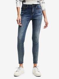 Modré dámske skinny rifle Desigual Alba