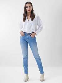 Modré dámske slim fit džínsy s vyšívaným efektom Salsa Jeans