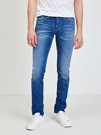 Modré pánske slim fit džínsy Pepe Jeans Cane